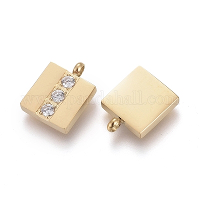 Шармы из хирургической нержавеющей стали 316 с микропаве из прозрачного кубического циркония STAS-I164-030G-1