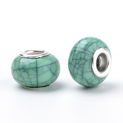 Европейские бусины из искусственной бирюзы из смолы X-OPDL-Q132-03-1