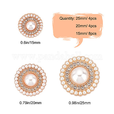 3 стильные пуговицы из сплава со стразами на ножке FIND-GF0004-71LG-1