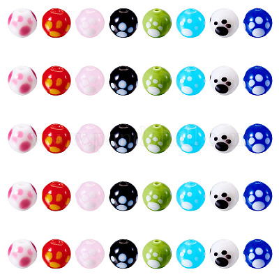 40шт 8 цвета бусины лэмпворк ручной работы LAMP-TA0001-54B-1