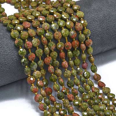 Природные Unakite бисер нитей G-K389-B55-01-1