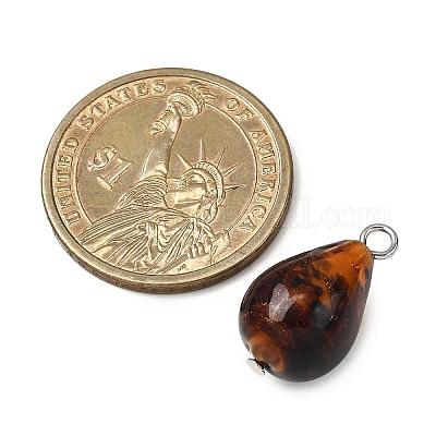 Ручной работы подвески золотые бусины песка PALLOY-JF04372-01-1