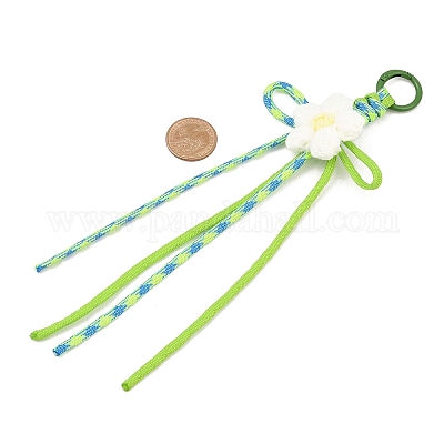 6 шт. подвеска с бусинами из хлопкового трикотажа ручной работы HJEW-JM04417-1