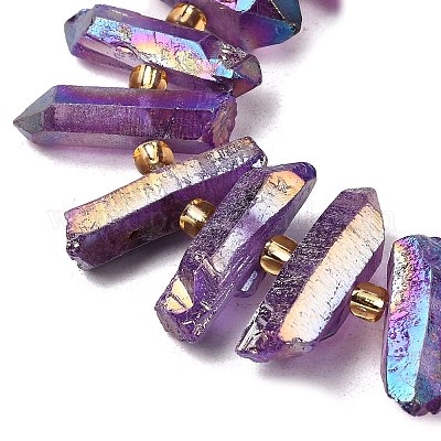 Гальванические природный кристалл кварца бусы пряди G-F800-F17-1