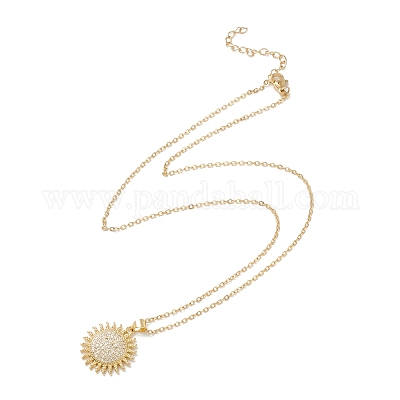 Ожерелье с подвеской в виде солнца из прозрачного кубического циркония NJEW-O125-21G-1