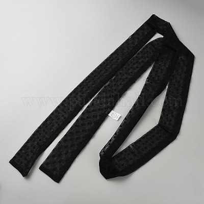 Полиэстеровый кружевной длинный шелковый шарф для женщин и девочек AJEW-WH20042-78A-02-1