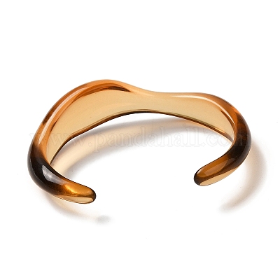 Прозрачный акриловый браслет с открытой манжетой для женщин BJEW-A141-01A-1