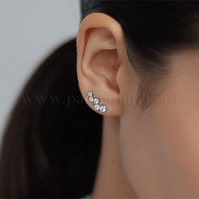 925 плоская круглая серьга-гвоздик из стерлингового серебра NR8615-1