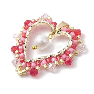 Кулон из стекла и ракушек с жемчугом PALLOY-MZ00235-1