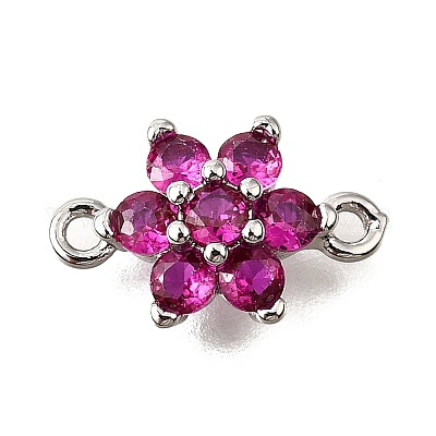 Латунные микро-паве орхидея кубические циркониевые звенья KK-D356-02A-P-1