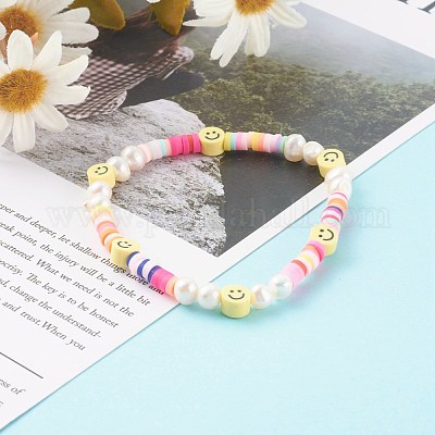 Браслеты хейши из полимерной глины ручной работы стрейч из бисера X-BJEW-JB06143-05-1