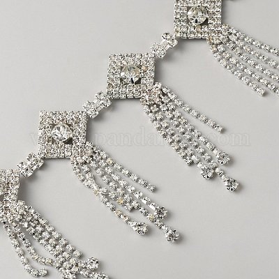 Бант хрустальные стеклянные стразы чашки цепочки DIY-WH20032-48P-01-1