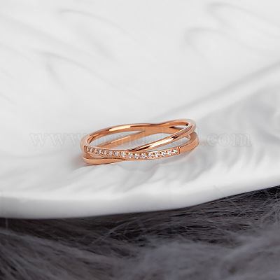 Кольца для женщин из нержавеющей стали 304 с микропаве из прозрачных кубических цирконий FS-WG1B662-02-1