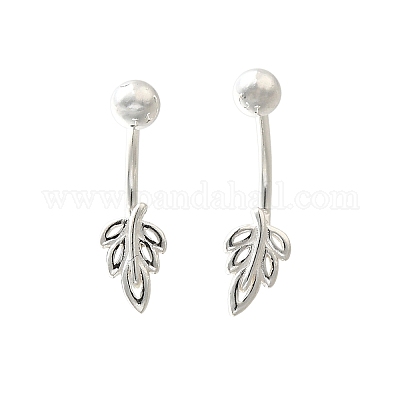 Orecchini a bottone in argento fine s999&nbsp;EJEW-A127-04S-1