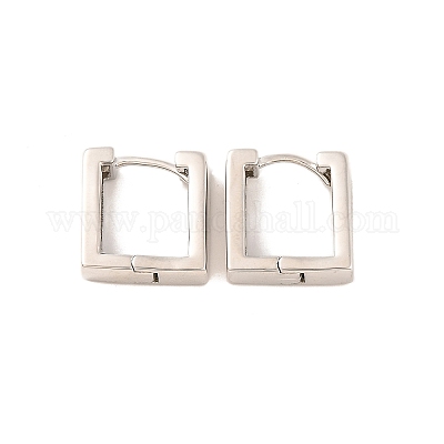 Латунь обруч серьги для женщин EJEW-U015-03P-1