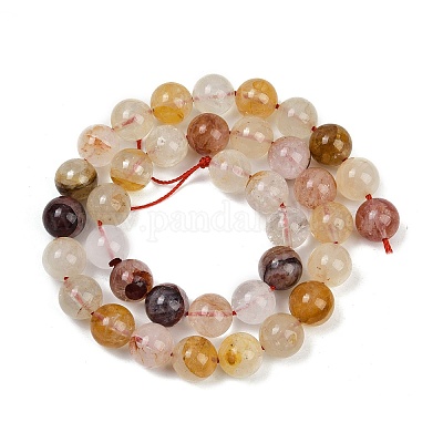 Нити бусин из натурального железистого кварца G-U026-A08-10mm-1