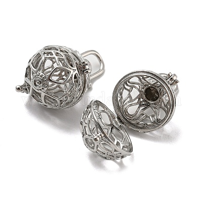 Латунные полые круглые подвески&nbsp;KK-P238-01P-1