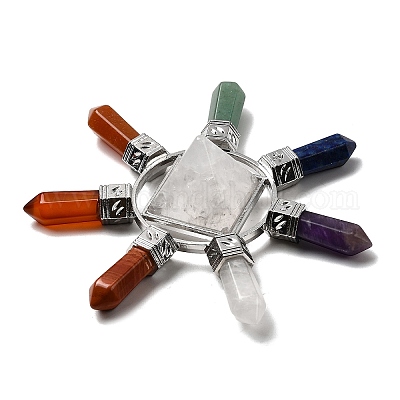 Пирамида из натурального камня и 7 генератор энергии точек чакры DJEW-K011-A-1