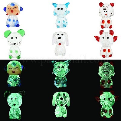 12шт 6 стиля светящиеся бусины ручной работы лэмпворк LAMP-SZ0001-38-1