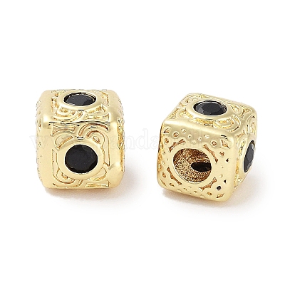 Латунные микро проложить кубического циркония бусы KK-C051-28G-06-1