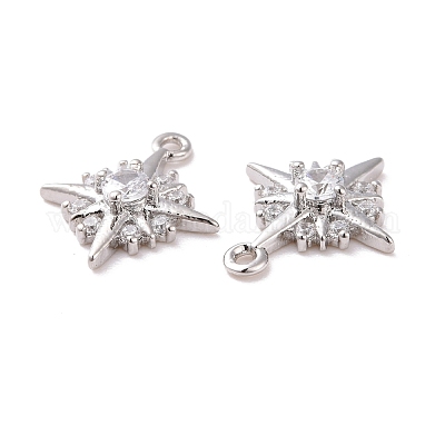 Латунные микропаве прозрачные кубические циркониевые подвески KK-G418-09P-1