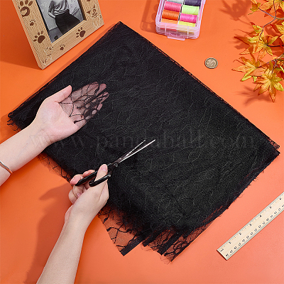 Polyester-Spitzenstoff mit Halloween-Motiv&nbsp;DIY-WH0699-75B-1-1