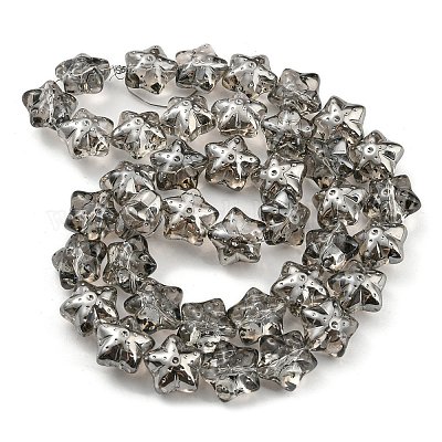 Нити прозрачных стеклянных бусин с жемчужным блеском EGLA-G037-07A-PL01-1