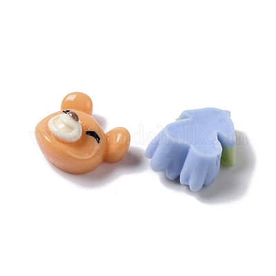 Кабошоны из непрозрачной смолы с изображением медведя/цветка/сердца CRES-P031-F-1