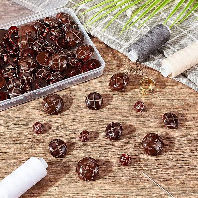 100шт. Пластиковые пуговицы с 1 отверстиями BUTT-CA0001-05B-1