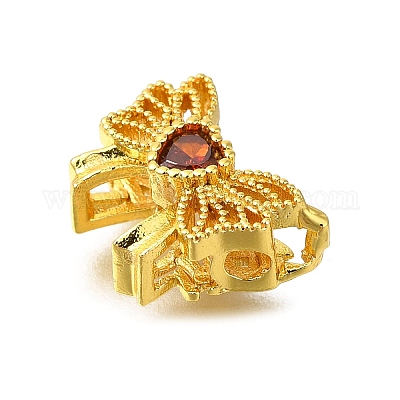 Стойки обшивки латунь микро проложить кубического циркония бусы KK-F883-03G-1