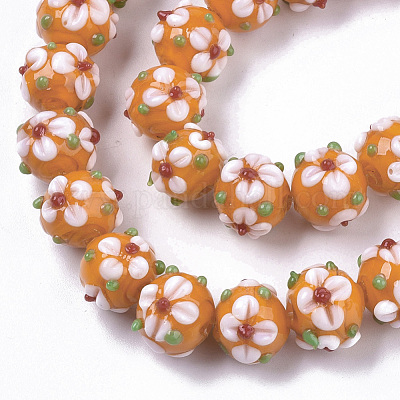 Бусы лэмпворк ручной работы LAMP-N021-001F-1