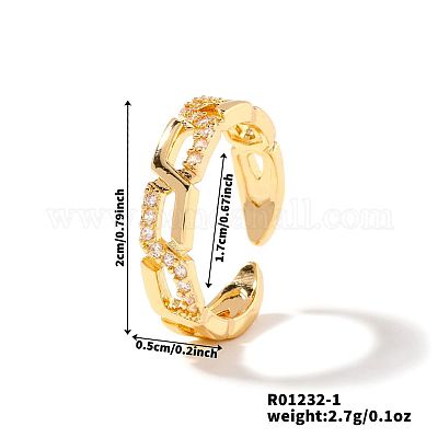 Кольца-манжеты в стиле хип-хоп с микропаве из латуни и кубическими цирконами для женщин CP6560-1