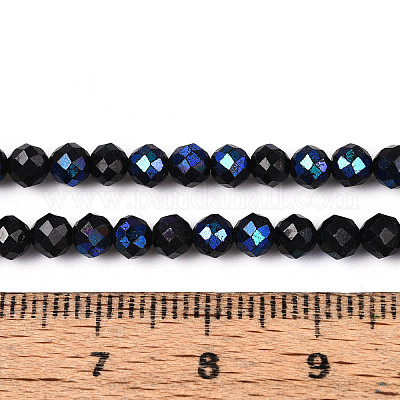 Нити бусин из натуральной черной шпинели с покрытием цвета AB G-T144-B07-03-1