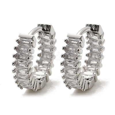 Латунные микро проложить серьги обруча кубического циркония EJEW-M082-11P-1