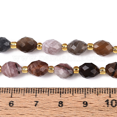 Природные окаменелое дерево бисер пряди G-N342-53-8x6-07-1