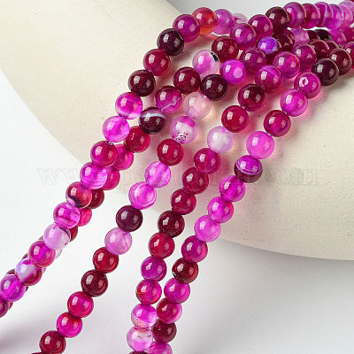 Натуральные полосатые агатовые / полосатые агатовые нити G-K166-13-6mm-03-1