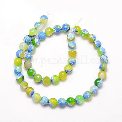 Бусы из натурального огненного агата с потрескиванием G-K166-06F-8mm-09-1