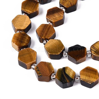 Природных тигровый глаз бисер нитей G-P534-A21-01-1