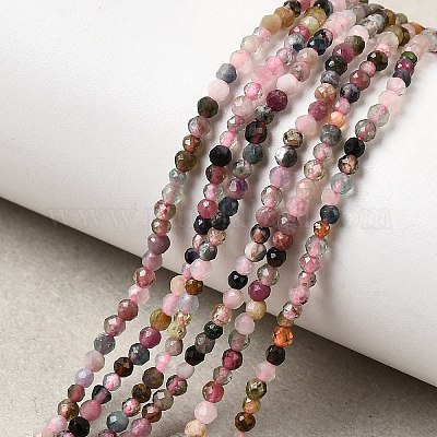 Нити из натуральных разноцветных турмалиновых бусин&nbsp;G-H336-A10-01-1