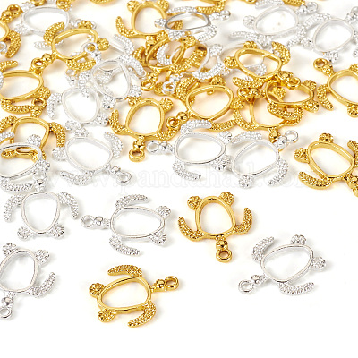 40 шт. подвески из двухцветного сплава с открытой задней частью FIND-CD0001-05-1