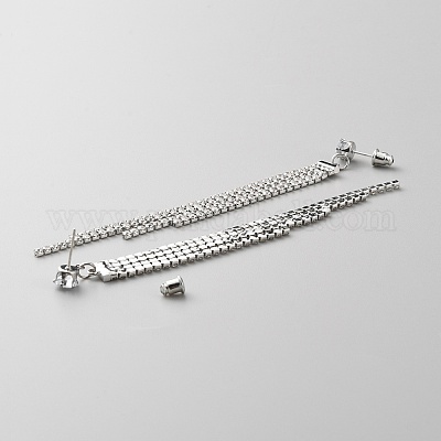 Сплав болтающиеся серьги стержня EJEW-WH0017-12P-B-1