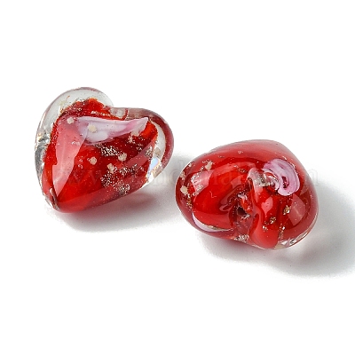 Светящиеся бусины лэмпворк из золота и песка ручной работы X-FOIL-B001-04A-1