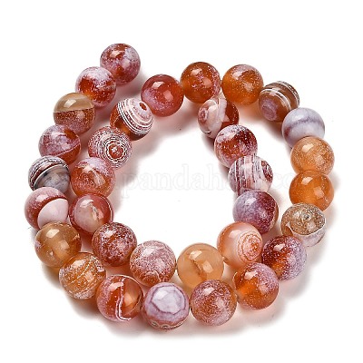 Окрашенные естественный агат бисер пряди G-G203-10K-12mm-1