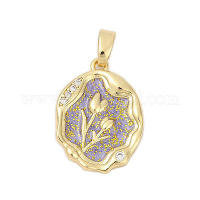 Латунные микро проложить кубического циркония подвески KK-U068-10G-03-1