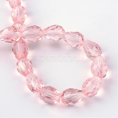 Прозрачные стеклянные бусины GLAA-R024-6x8mm-08-1