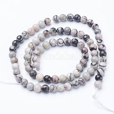 15 дюйм черного шелкового камня / пряди чистого камня GSR4mmC137-1