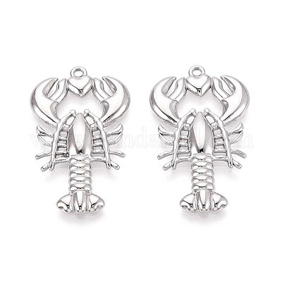 Лобстер из нержавеющей стали 304 с подвесками в виде сердца STAS-T067-26P-1