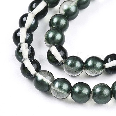 Запекание окрашенные прозрачные стеклянные бусины нити X1-DGLA-N011-8mm-07-1