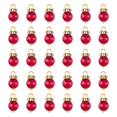 80шт стеклянные жемчужные подвески PALLOY-FH00015-1