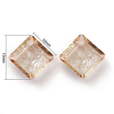 Подвески из тисненого стекла со стразами GLAA-J101-03A-001GS-1